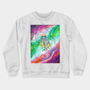 cosmic trippy rainbow trash panda Crewneck Sweatshirt